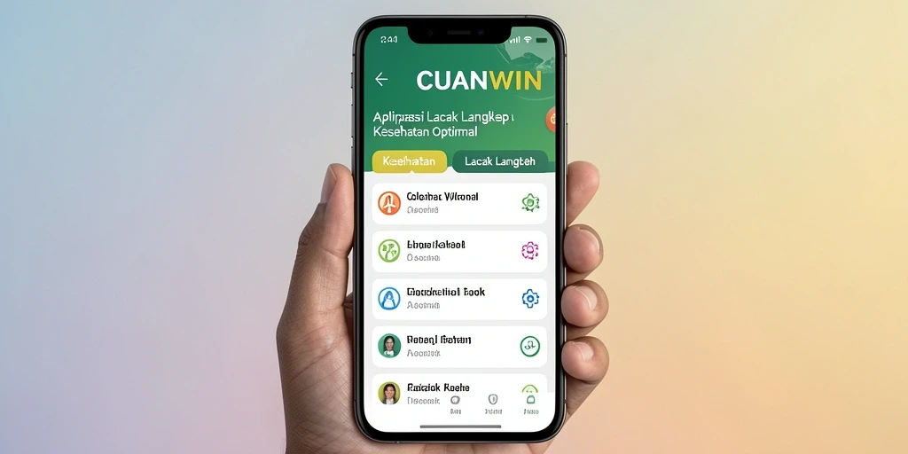 Tampilan antarmuka pengguna CUANWIN untuk pelacakan langkah yang sederhana.