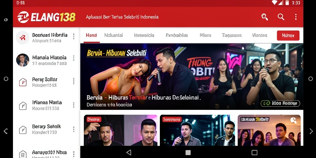 Antarmuka pengguna ELANG138 dengan berita selebriti yang terkini.