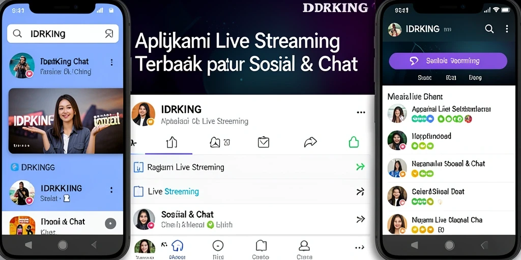 Antarmuka IDRKING yang menarik dan user-friendly pada layar Live Streaming.