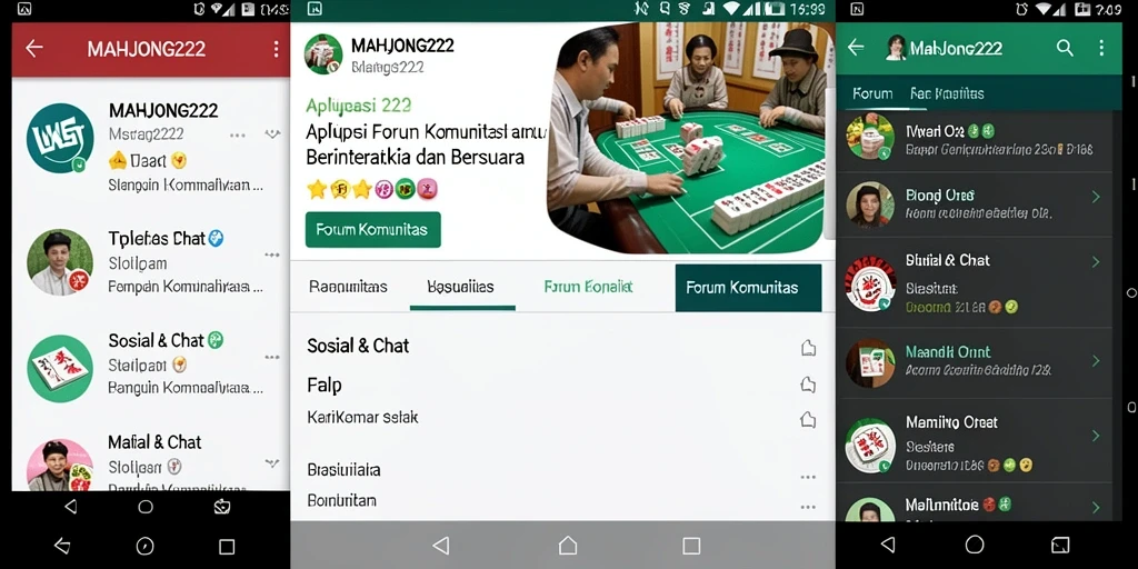 Antarmuka menarik MAHJONG222 untuk Forum Komunitas.