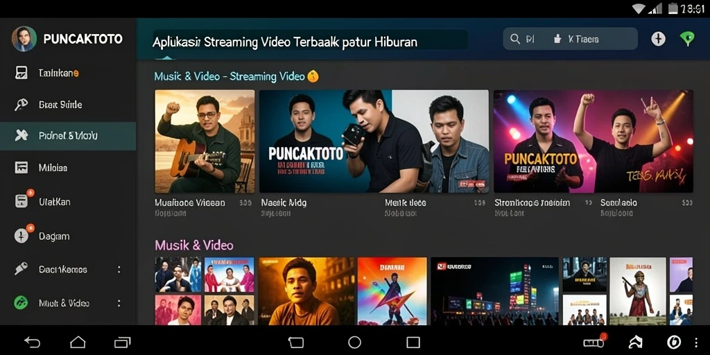 Antarmuka PUNCAKTOTO yang menawan dan fungsional untuk streaming video.