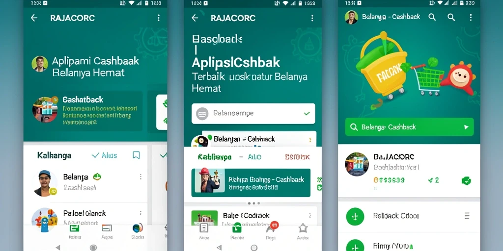 Tampilan antarmuka RAJACORC yang menarik untuk fungsi Cashback.