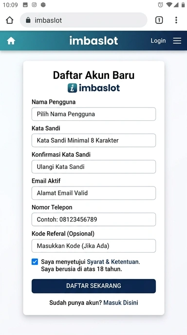 Buat Akun Imbaslot Dengan Mudah dan Cepat