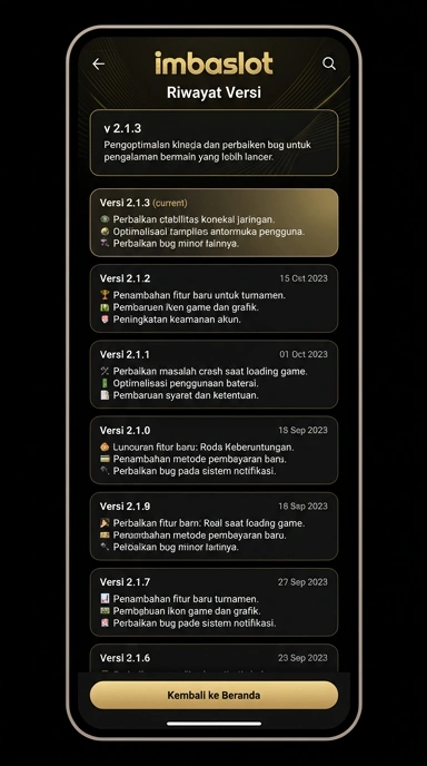 Riwayat Versi Imbaslot untuk Pengguna Android
